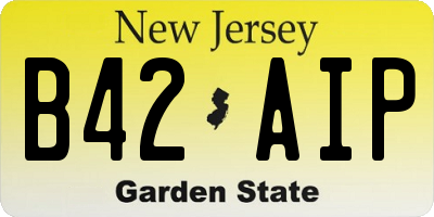 NJ license plate B42AIP