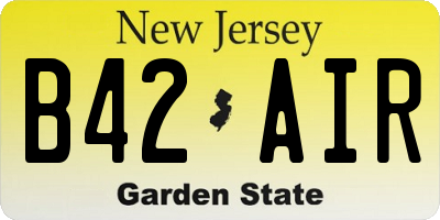 NJ license plate B42AIR