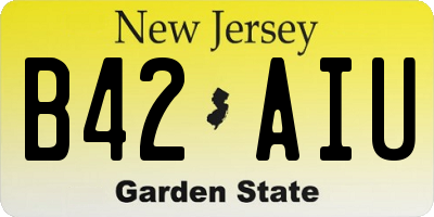 NJ license plate B42AIU