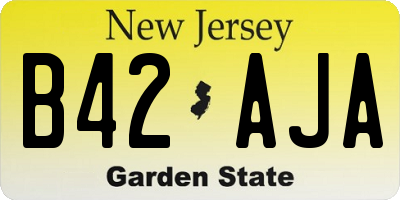 NJ license plate B42AJA