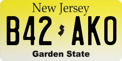 NJ license plate B42AKO