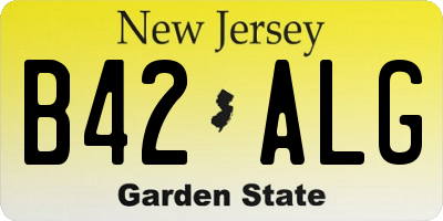NJ license plate B42ALG