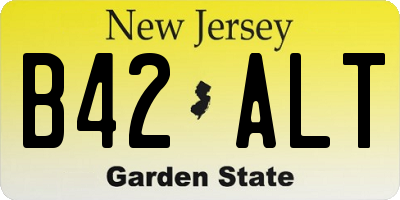 NJ license plate B42ALT