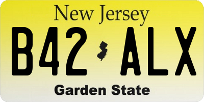 NJ license plate B42ALX