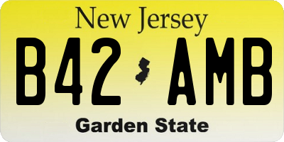 NJ license plate B42AMB