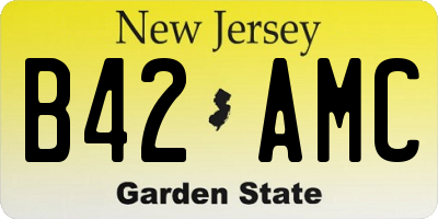 NJ license plate B42AMC