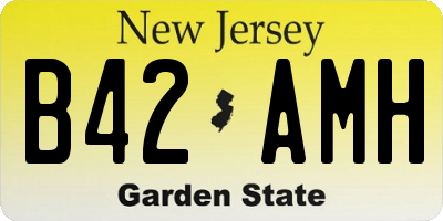 NJ license plate B42AMH