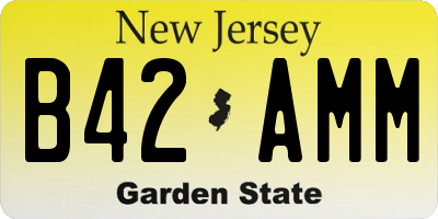 NJ license plate B42AMM