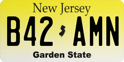 NJ license plate B42AMN