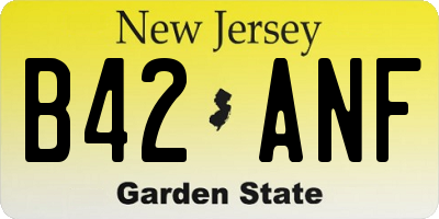 NJ license plate B42ANF