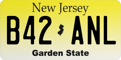NJ license plate B42ANL