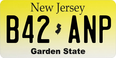 NJ license plate B42ANP