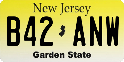 NJ license plate B42ANW