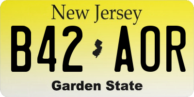 NJ license plate B42AOR
