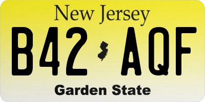 NJ license plate B42AQF