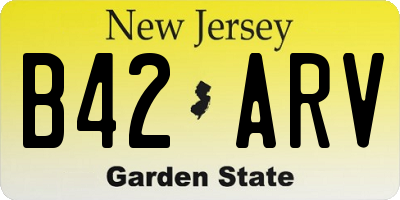NJ license plate B42ARV