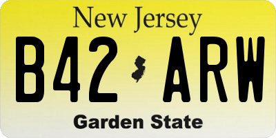 NJ license plate B42ARW
