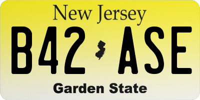 NJ license plate B42ASE