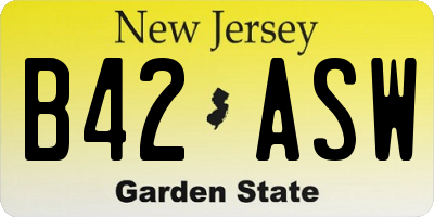 NJ license plate B42ASW