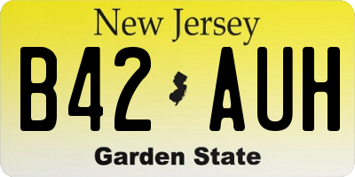 NJ license plate B42AUH