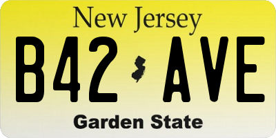 NJ license plate B42AVE