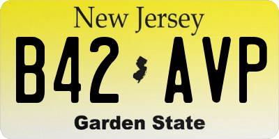 NJ license plate B42AVP