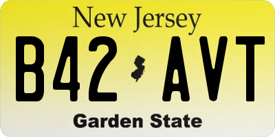 NJ license plate B42AVT