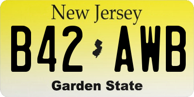 NJ license plate B42AWB