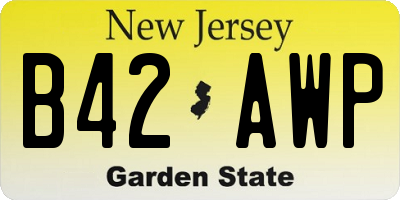 NJ license plate B42AWP