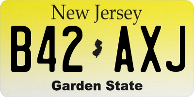 NJ license plate B42AXJ