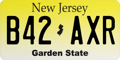 NJ license plate B42AXR