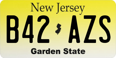 NJ license plate B42AZS