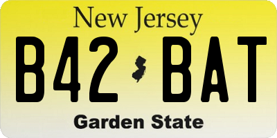 NJ license plate B42BAT