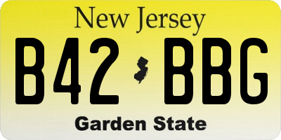 NJ license plate B42BBG