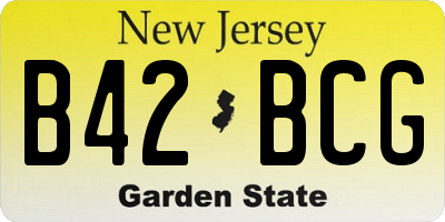 NJ license plate B42BCG