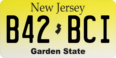 NJ license plate B42BCI