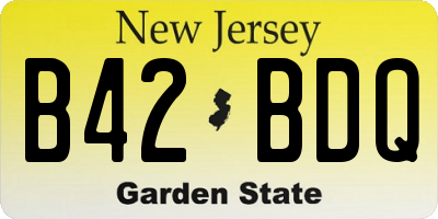 NJ license plate B42BDQ