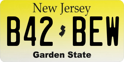 NJ license plate B42BEW