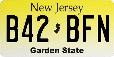 NJ license plate B42BFN