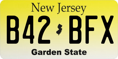 NJ license plate B42BFX