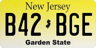 NJ license plate B42BGE