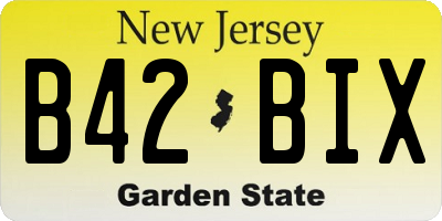 NJ license plate B42BIX