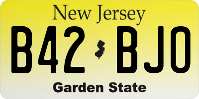 NJ license plate B42BJO