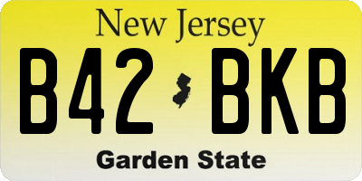 NJ license plate B42BKB