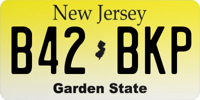 NJ license plate B42BKP