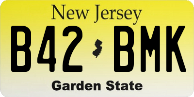 NJ license plate B42BMK