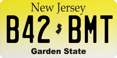 NJ license plate B42BMT