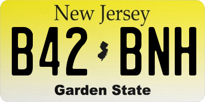 NJ license plate B42BNH