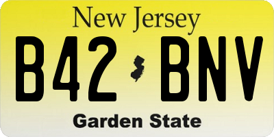 NJ license plate B42BNV