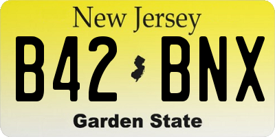 NJ license plate B42BNX